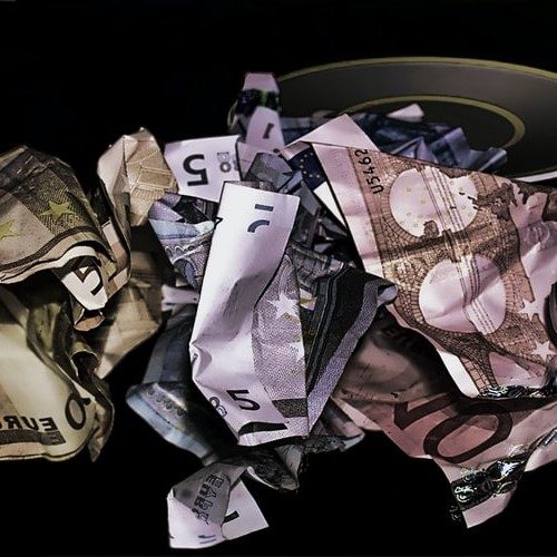 Scrumpled up money