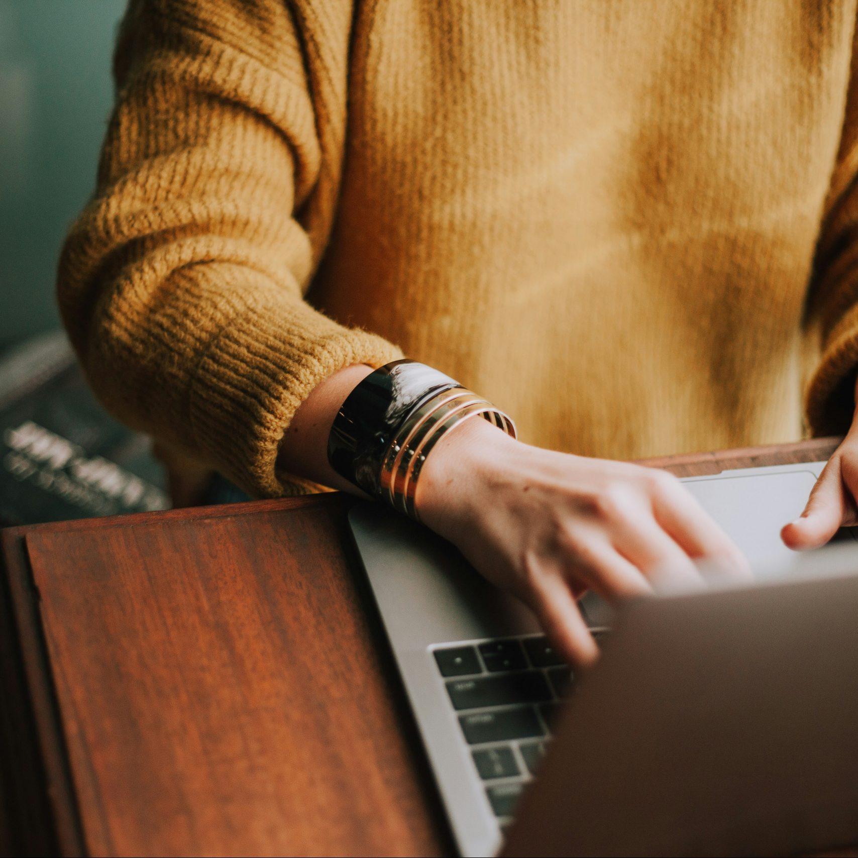 Person studying or working at a laptop